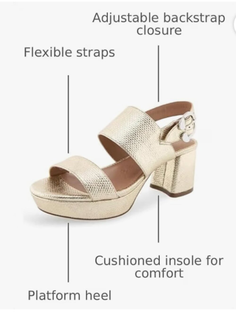 Aerosoles Camera Soft Gold Fabric Platform Sandal, Size 7